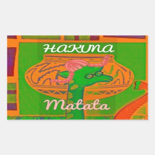 Sticker Rectangulaire Impression de la Giraffe Hakuna
