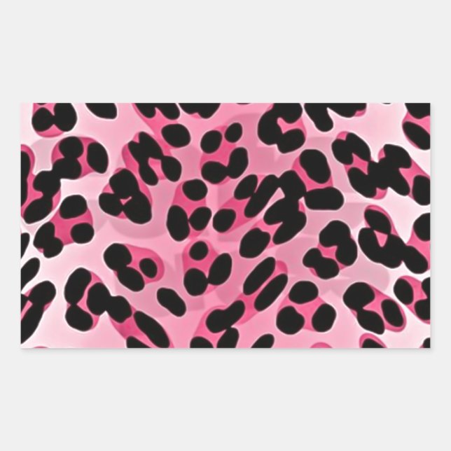 Sticker Rectangulaire Impression guépard rose RAB Rockabilly (Devant)