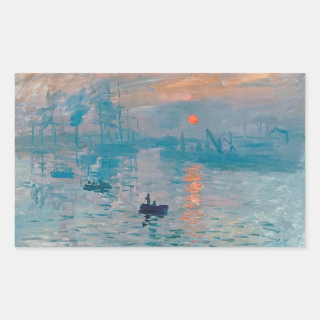 Sticker Rectangulaire Impression Soleil Levant Claude Monet  (Devant)