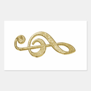 Sticker Rectangulaire Impressionnant effet de barre d'or brillant musiqu