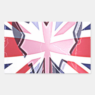 Sticker Rectangulaire Imprimer "I Love UK"