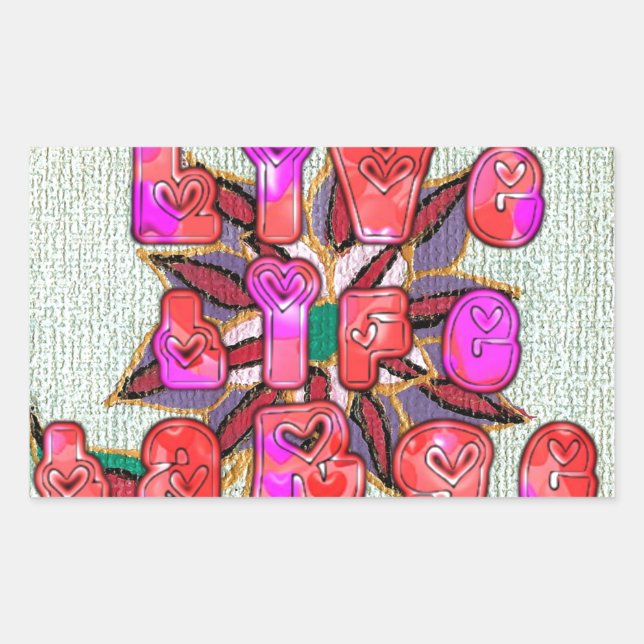 Sticker Rectangulaire Imprimer l'art "Live Life Large" (Devant)
