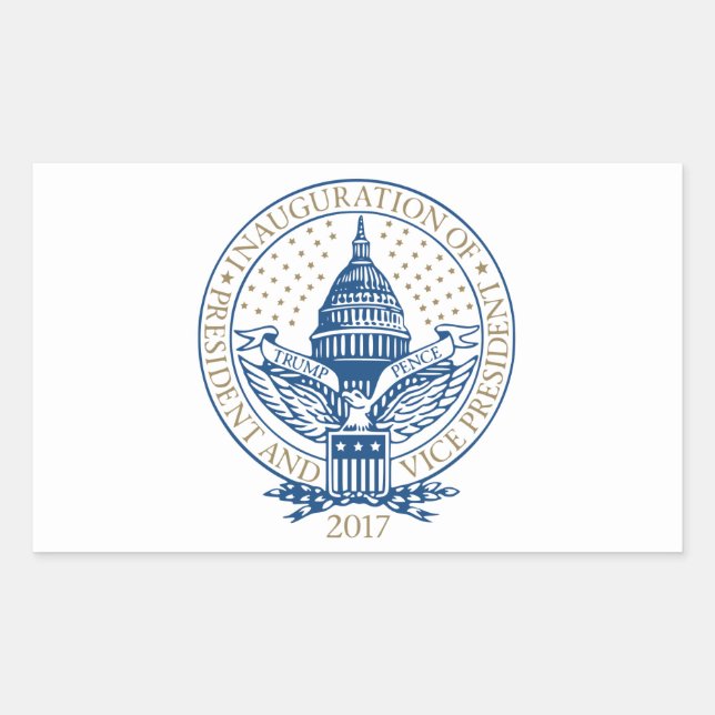 Sticker Rectangulaire Inauguration présidentielle Trump Pence 2017 (Devant)