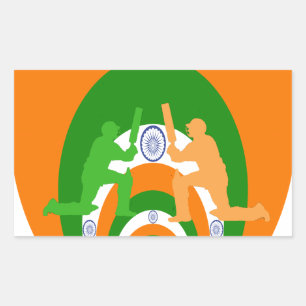 Sticker Rectangulaire Inde Cricket Spirit Design abstrait
