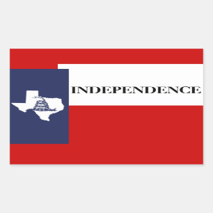 Sticker Rectangulaire Indépendance du Texas - Drapeau étoilé solitaire G