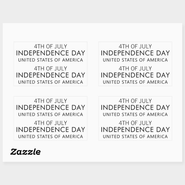Sticker Rectangulaire INDEPENDENCE DAY Stylish Font (Feuille)