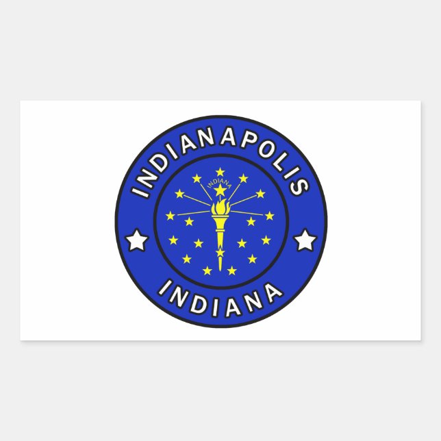 Sticker Rectangulaire Indianapolis Indiana (Devant)