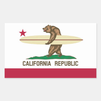 Sticker Rectangulaire Indicateur California Surfer Bear