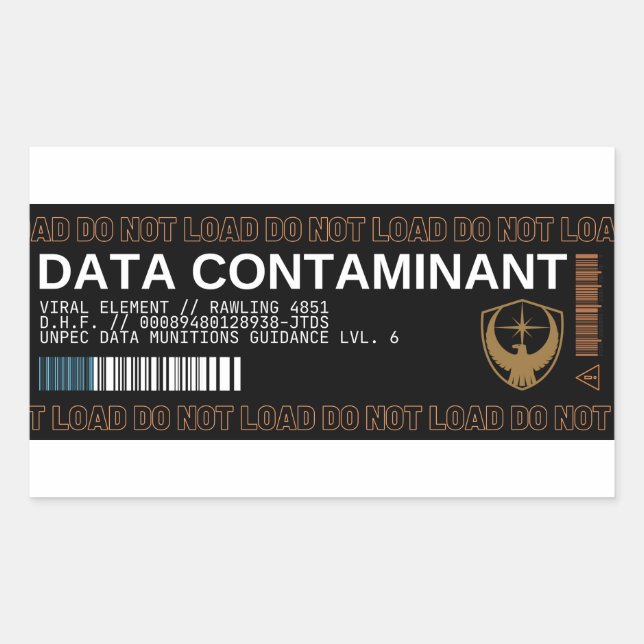 Sticker Rectangulaire Indicateur de contact de données CONTAMINANT autoc (Devant)