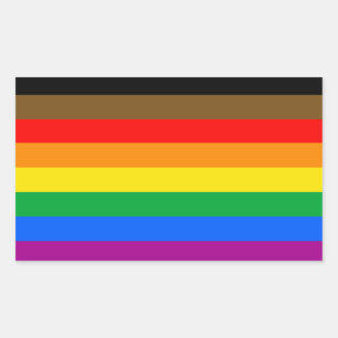 Sticker Rectangulaire Indicateur de fierté LGBTQ (8 bandes)