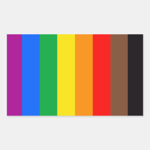Sticker Rectangulaire Indicateur de fierté LGBTQ (8 bandes)