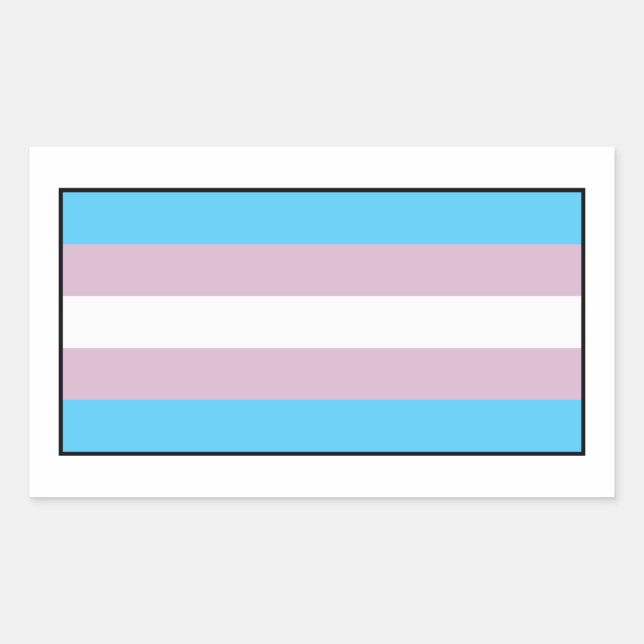 Sticker Rectangulaire Indicateur de fierté transgenre (Devant)
