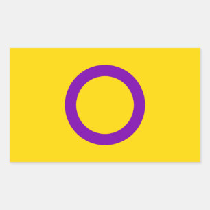Sticker Rectangulaire Indicateur de la fierté intersexuelle