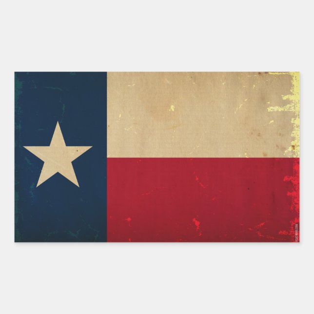 Sticker Rectangulaire Indicateur d'état du Texas VINTAGE (Devant)