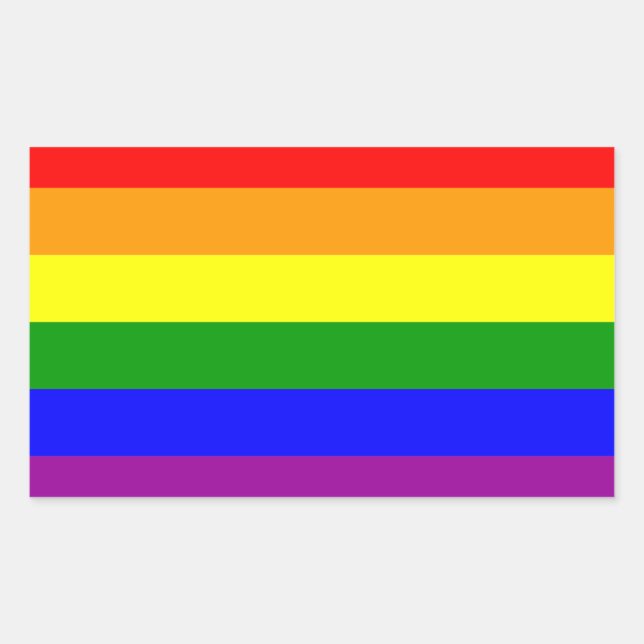 Sticker Rectangulaire Indicateur gay pride (Devant)