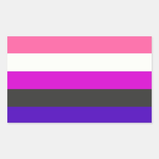 Sticker Rectangulaire Indicateur Genderfluide (Devant)
