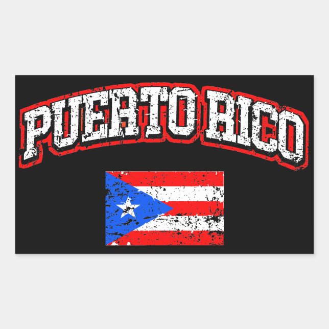 Sticker Rectangulaire Indicateur Porto Rico (Devant)