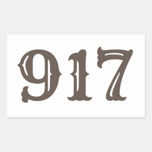 Sticker Rectangulaire Indicatif régional 917 (New York)