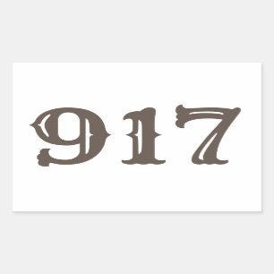 Sticker Rectangulaire Indicatif régional 917 (New York)