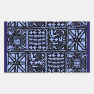 Sticker Rectangulaire Indigo Batik Quilt