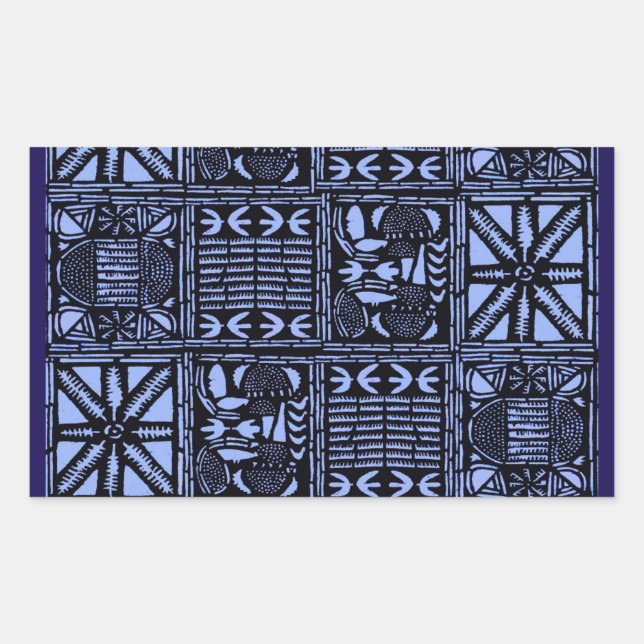 Sticker Rectangulaire Indigo Batik Quilt (Devant)