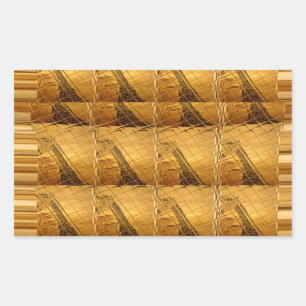 Sticker Rectangulaire Infinie Golden Giraffe Animal Motif Art Imprimer