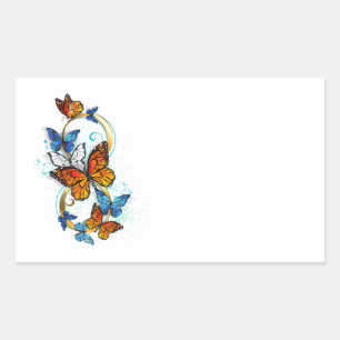 Sticker Rectangulaire Infinité de papillons monarques