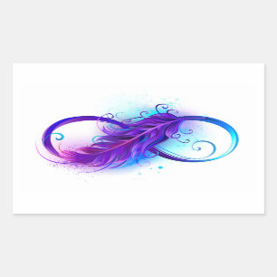 Sticker Rectangulaire Infinity with purple feather