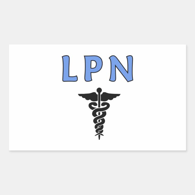 Sticker Rectangulaire Infirmières LPN Caduceus (Devant)