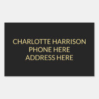 Informations de contact sur le nom d'or noir perso