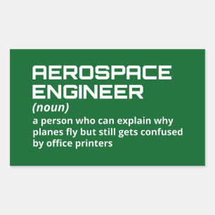 Sticker Rectangulaire Ingénieur aérospatial - Définition amusante W-5