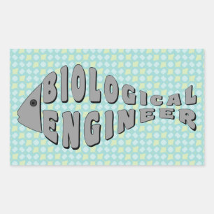 Sticker Rectangulaire Ingénieur biologiste Poisson gris