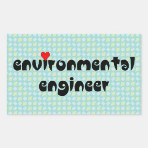 Sticker Rectangulaire Ingénieur Environnemental Cœur