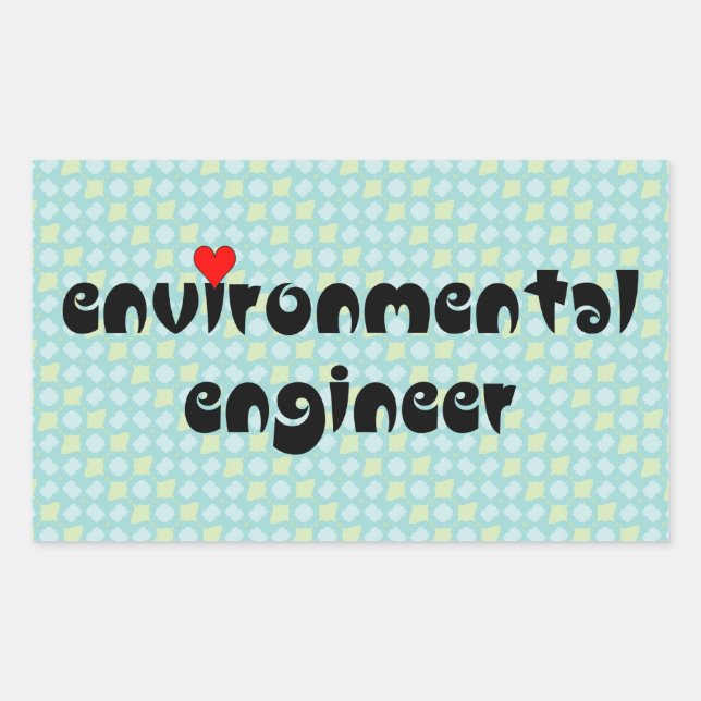 Sticker Rectangulaire Ingénieur Environnemental Cœur (Devant)