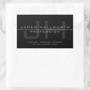 Sticker Rectangulaire Initiales Monogrammées Modernes (ou autre texte) G