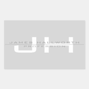 Sticker Rectangulaire Initiales monogrammes modernes (ou autre texte) Gr