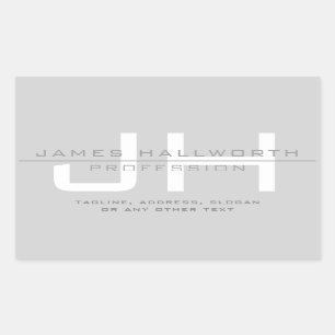 Sticker Rectangulaire Initiales monogrammes modernes (ou autre texte) Gr