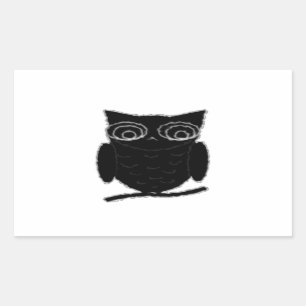Sticker Rectangulaire Inkblot Owl