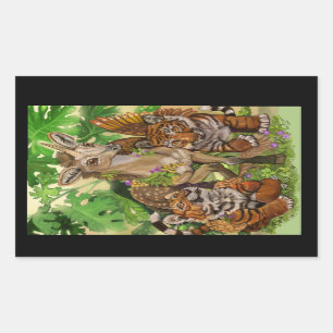 Sticker Rectangulaire 'Innocence de la nouvelle' licorne