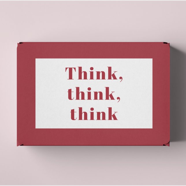Sticker Rectangulaire Inspiration Positive Red Think Think Think Devis d (Créateur téléchargé)