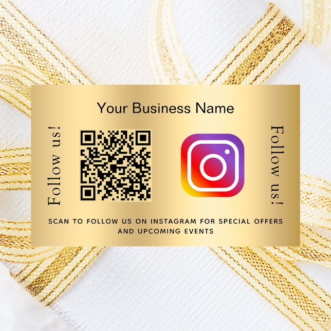 Sticker Rectangulaire Instagram de code qr Gold business (Créateur téléchargé)