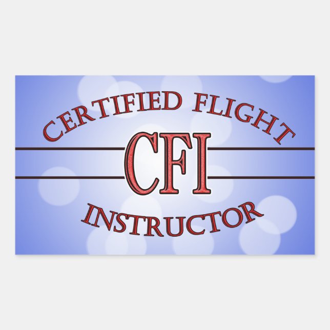STICKER RECTANGULAIRE INSTRUCTEUR DE VOL CERTIFIÉ LOGO RED CSF (Devant)
