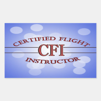 STICKER RECTANGULAIRE INSTRUCTEUR DE VOL CERTIFIÉ LOGO RED CSF