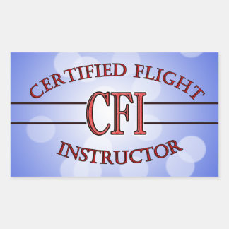 STICKER RECTANGULAIRE INSTRUCTEUR DE VOL CERTIFIÉ ROUGE DE LOGO CFI