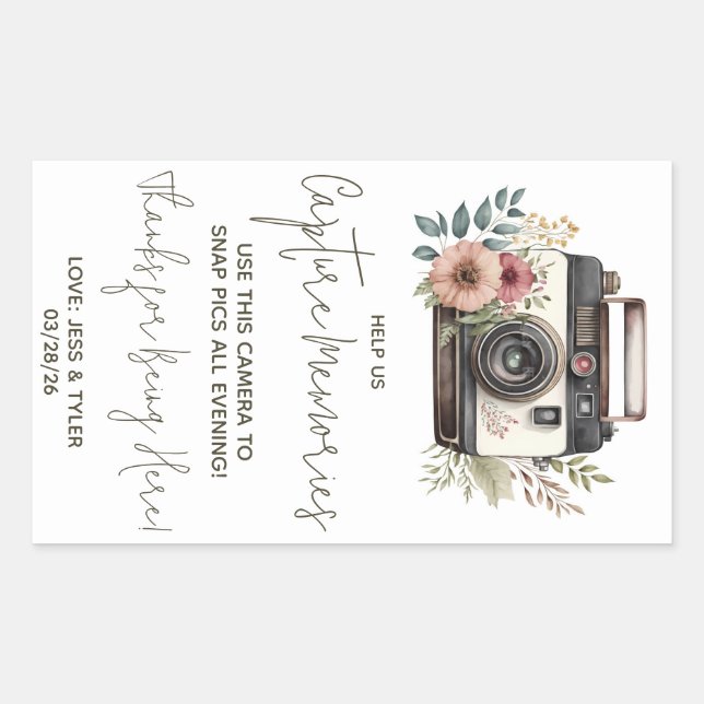 Sticker Rectangulaire Instructions pour appareil photo jetable Camera Fl (Devant)