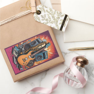 Sticker Rectangulaire Instruments de musique