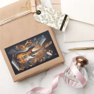 Sticker Rectangulaire Instruments de musique