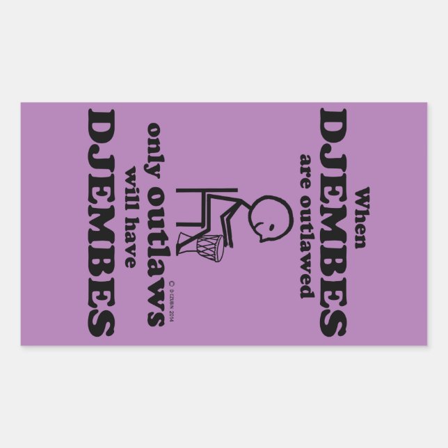 Sticker rectangulaire interdit par Djembes (Devant)