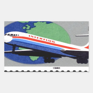 Sticker Rectangulaire INTERFLUG - Compagnie aérienne nationale de DDR, A