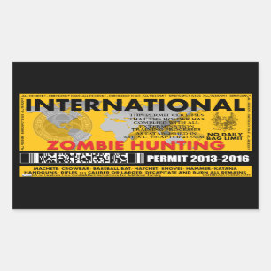 Sticker Rectangulaire International de laiss de chasse de zombi